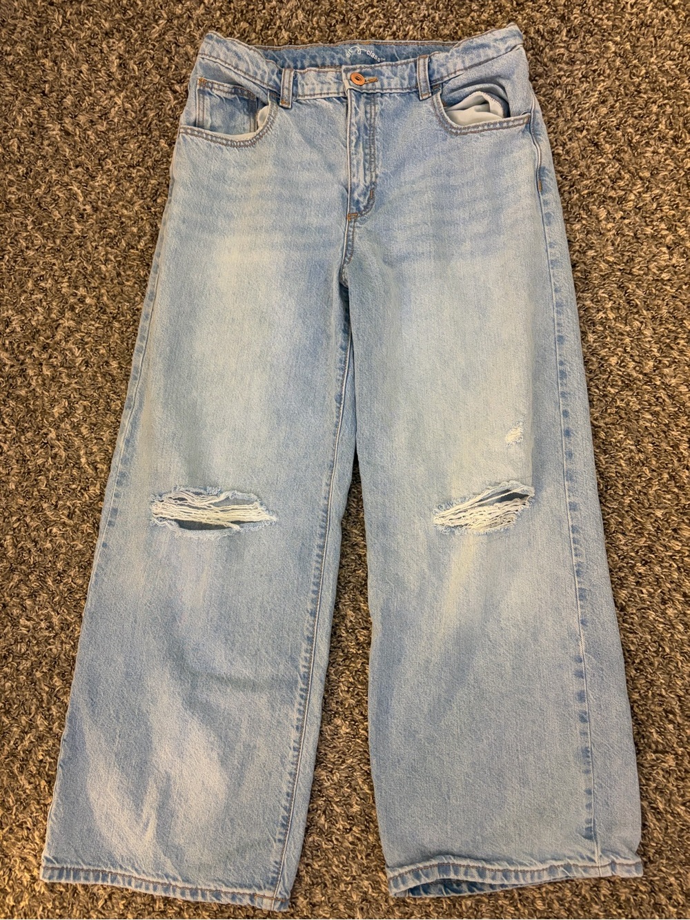 Light Wash Wide-Leg Ripped Women’s Jeans